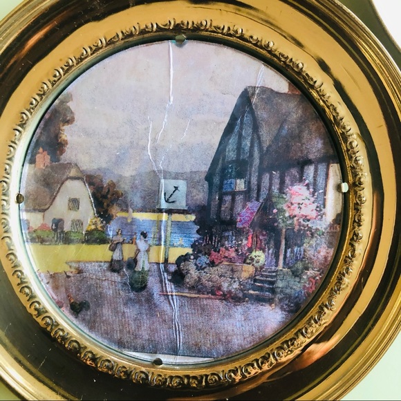5 Cottagecore Vintage Solid Brass English Scenery - Picture 5 of 10